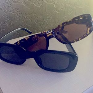 Bundle of 2 UV protection sunglasses one black one tortoise look